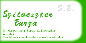 szilveszter burza business card